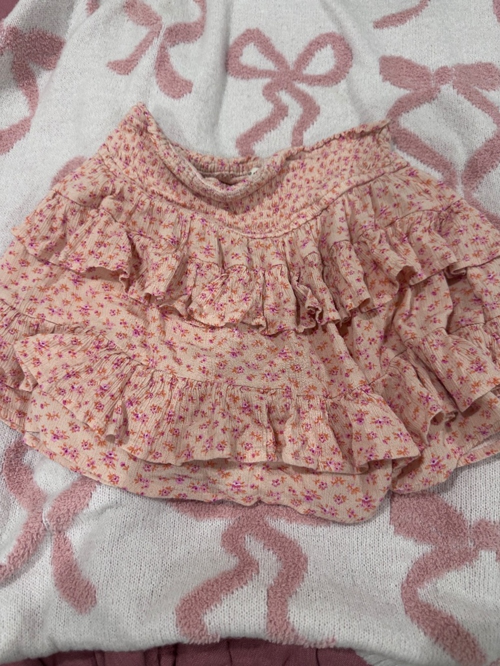 Aeropostale Floral Ruffle Smocked Skort Size Small